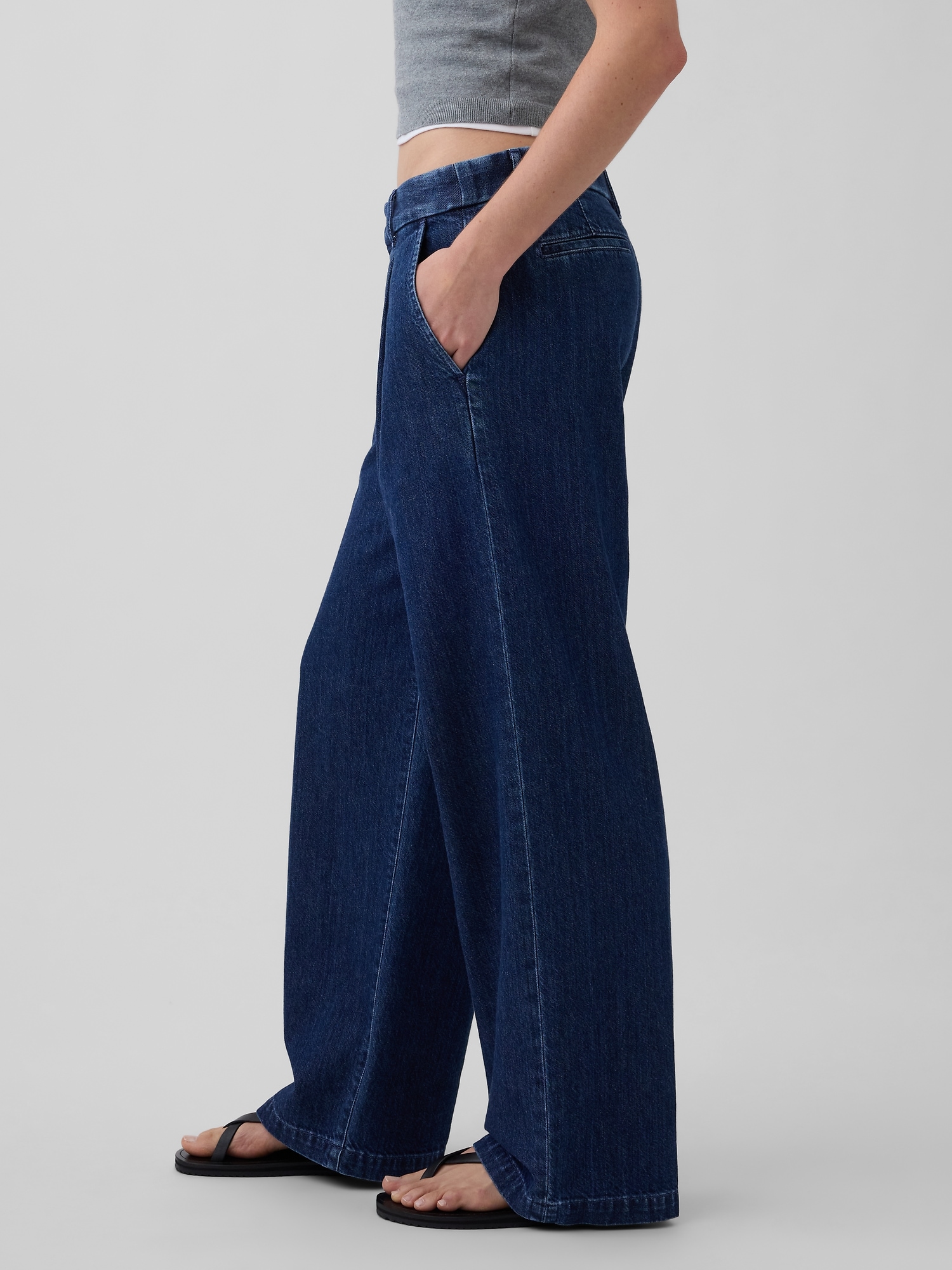 Женские джинсы Gap 365 Low Rise Denim Pleated Trousers — фото 3