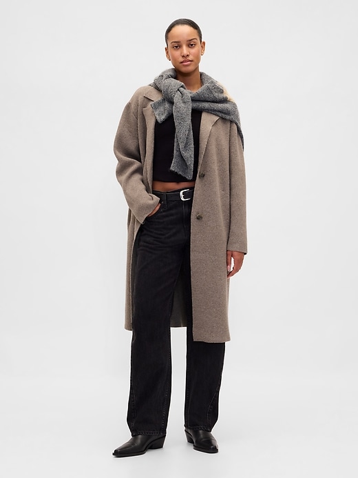 Image number 2 showing, Cotton-Blend Cardigan Coat