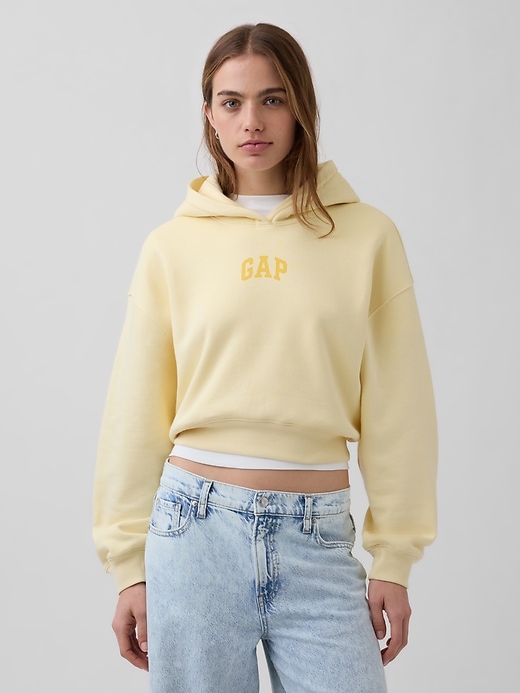 Image number 1 showing, VintageSoft Oversized Crop Logo Hoodie