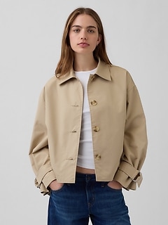 Oversized Crop Trench Jacket