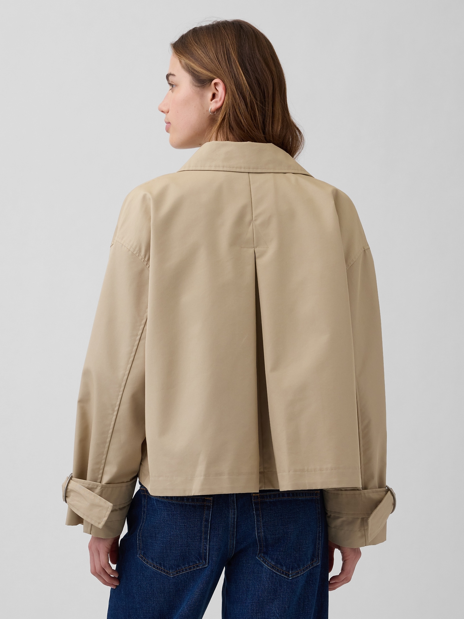 Oversized Crop Trench Jacket