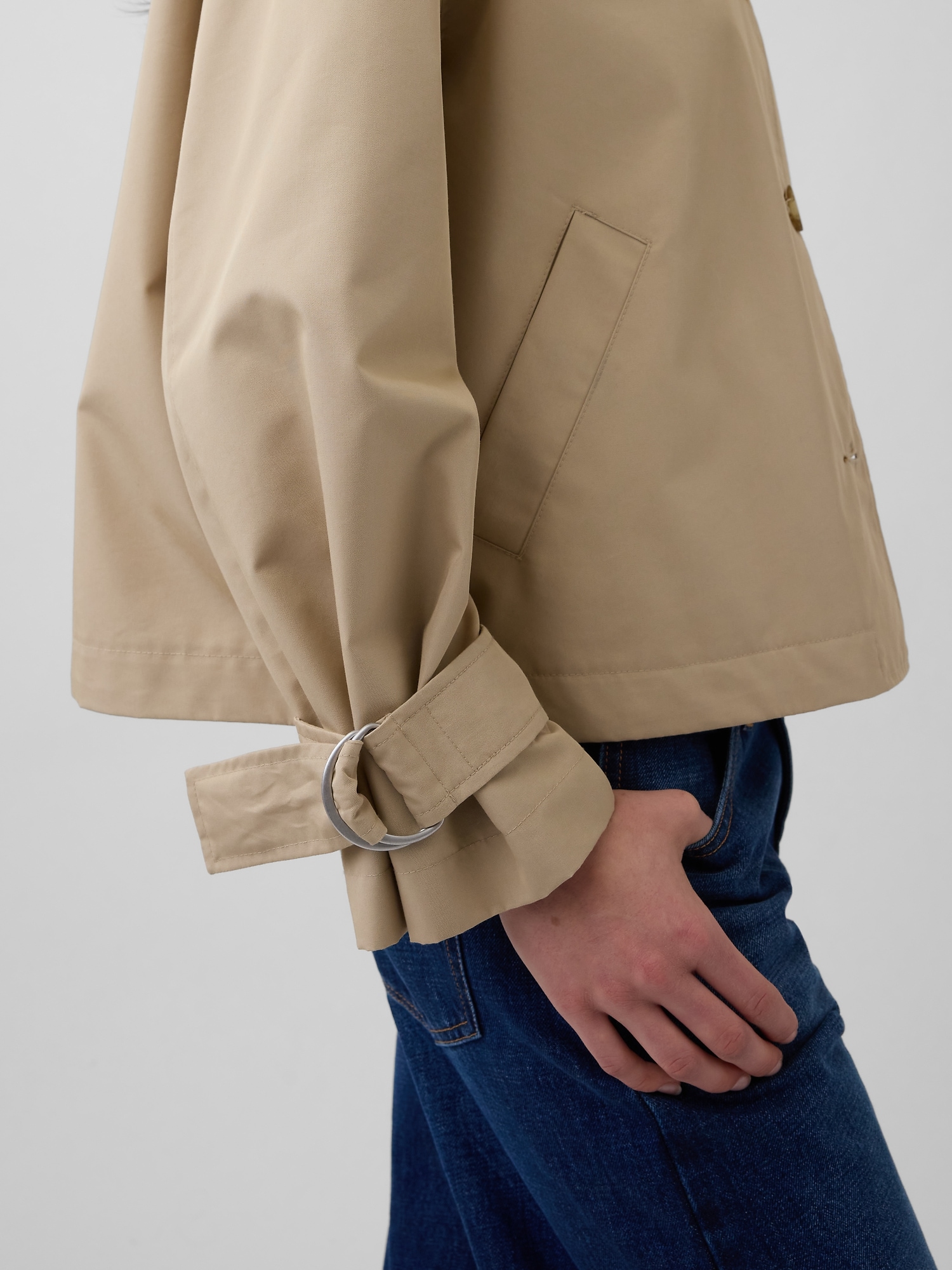 Oversized Crop Trench Jacket