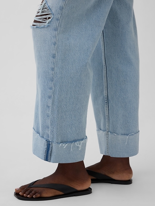 Image number 6 showing, Low Slung Cuffed Relaxed Crop Jeans