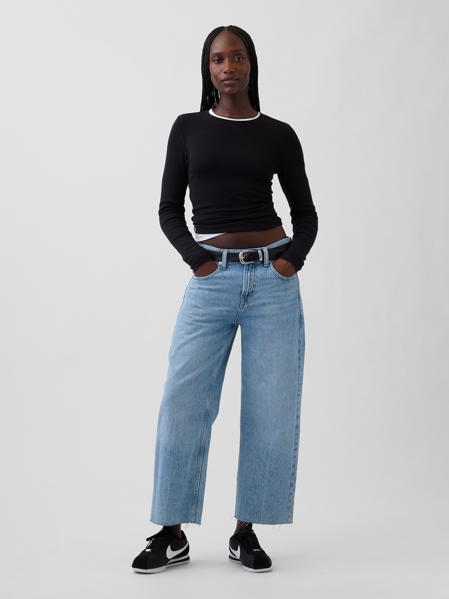 Low Slung Relaxed Crop Jeans