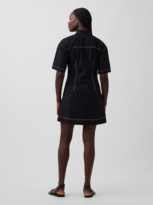 Image number 2 showing, Poplin Mini Shirtdress