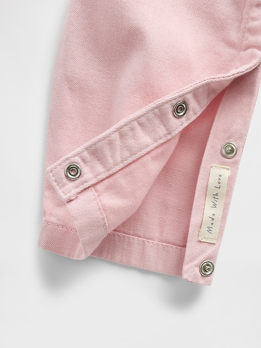 Image number 3 showing, Baby Denim Heart Pocket One-Piece