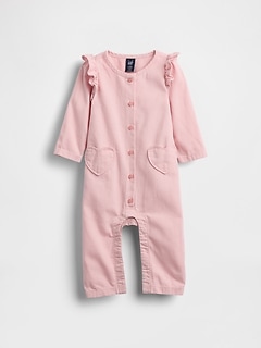 Baby Denim Heart Pocket One-Piece