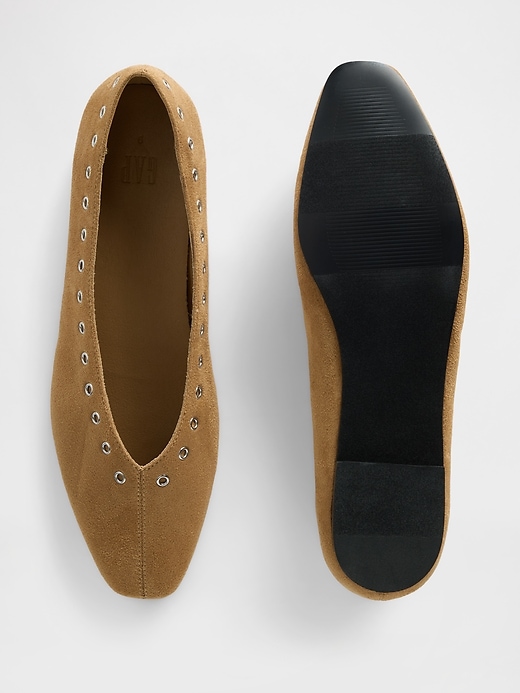 Image number 3 showing, Vegan Suede Ballet Flats