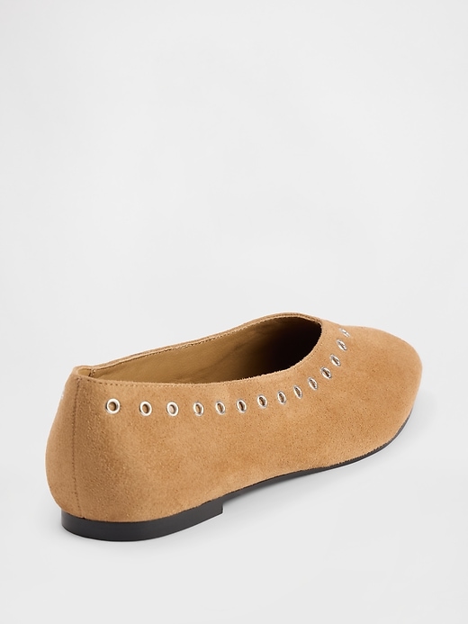 Image number 4 showing, Vegan Suede Ballet Flats