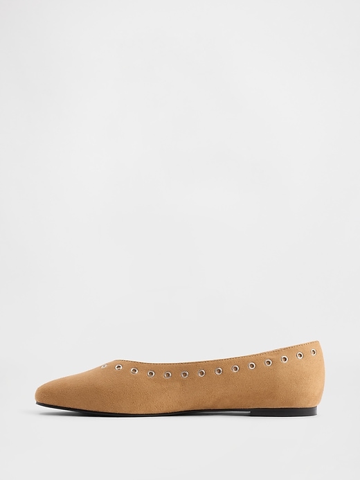 Image number 5 showing, Vegan Suede Ballet Flats