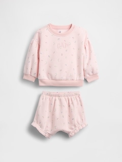 Baby VintageSoft Floral Logo Outfit Set