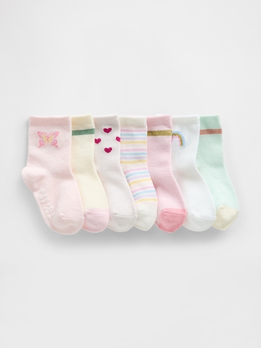 Image number 1 showing, Baby & Toddler Crew Socks (7-Pack)