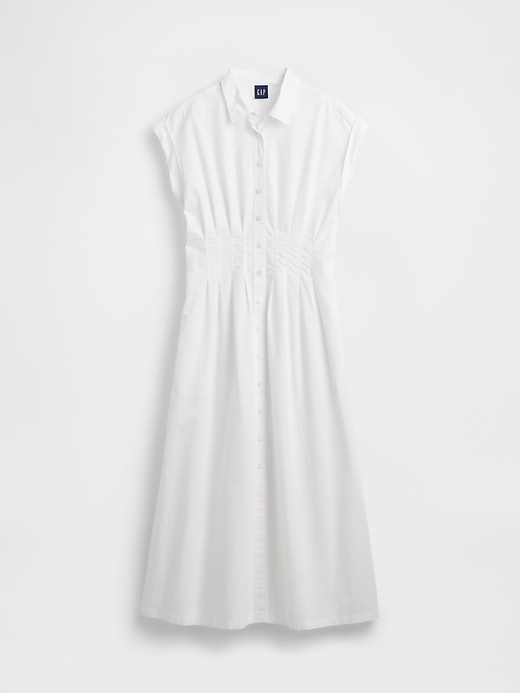 Image number 5 showing, Poplin Cinched Midi Shirtdress