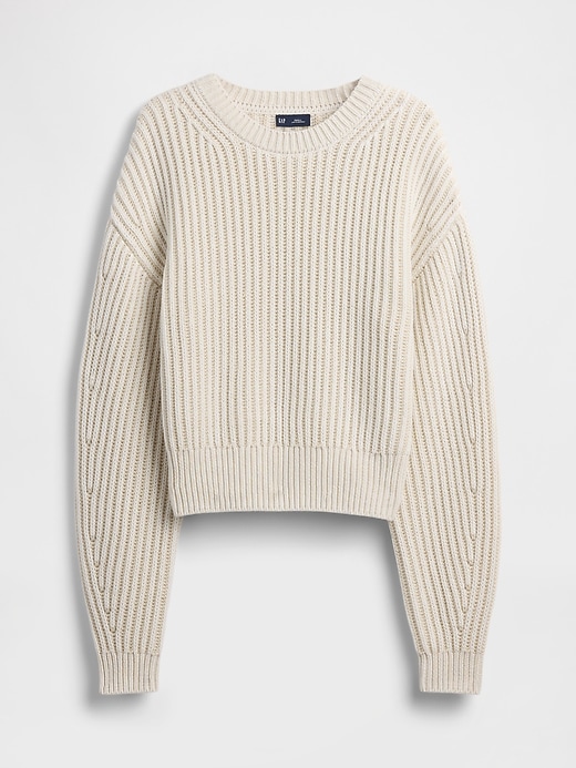 Image number 5 showing, 100% Cotton Barrel-Sleeve Crop Sweater