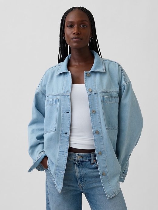 Image number 1 showing, Oversized Denim Shirt Jacket
