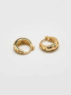Admiral Row Moon And Star Gold Hoop Earrings