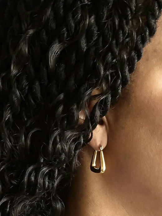 Image number 2 showing, Admiral Row Gold Triangle Hoop Earrings