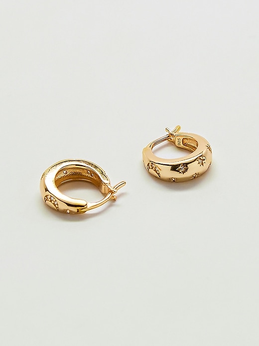 Image number 3 showing, Admiral Row Moon And Star Gold Hoop Earrings