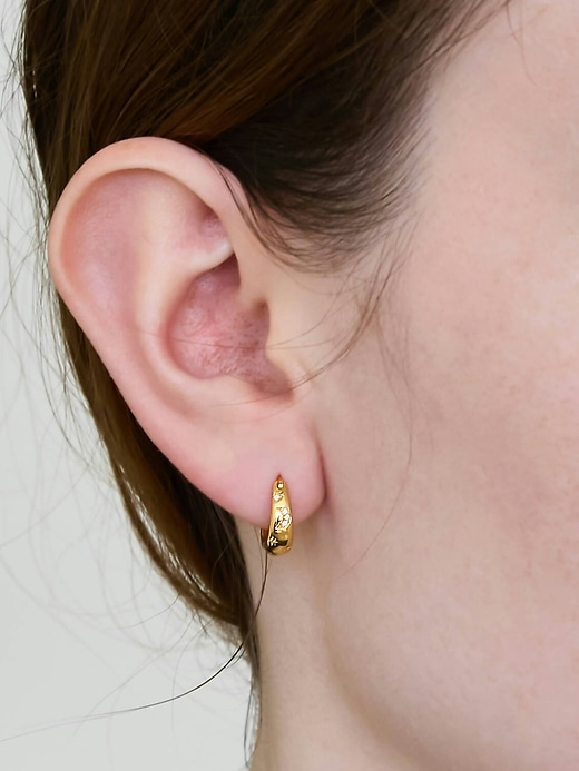 Image number 2 showing, Admiral Row Moon And Star Gold Hoop Earrings