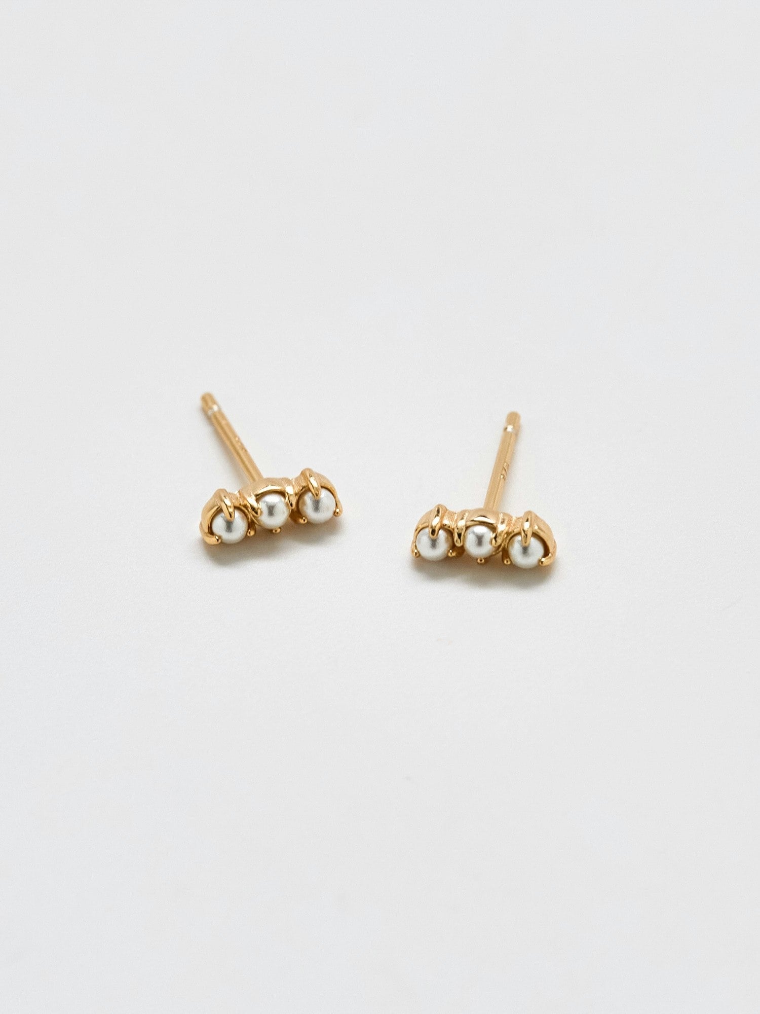 Admiral Row Gold Pearl Bar Earrings