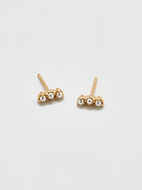 Admiral Row Gold Pearl Bar Earrings