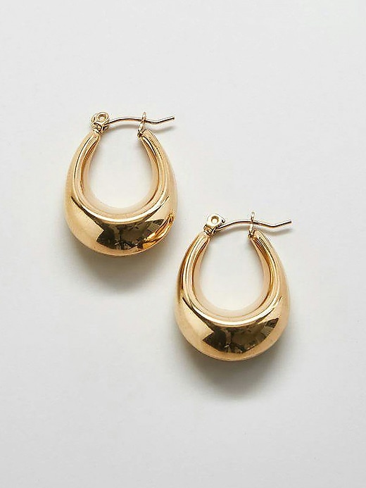 Image number 3 showing, Admiral Row Gold Oval Hoop Earrings