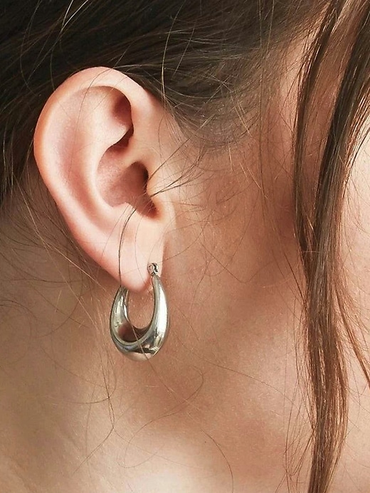 Image number 2 showing, Admiral Row Silver Oval Hoop Earrings