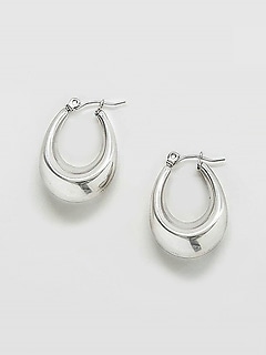 Admiral Row Silver Oval Hoop Earrings
