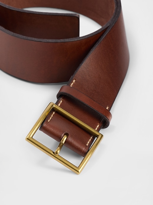 Image number 4 showing, Leather Square-Buckle Belt