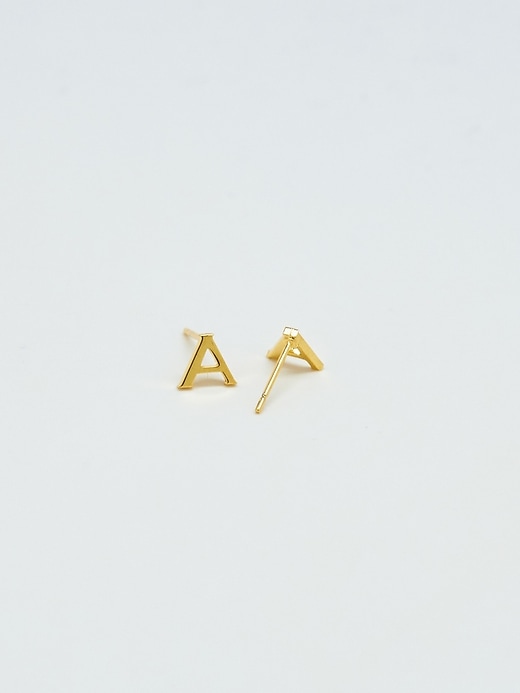 Image number 3 showing, Admiral Row Gold Initial Earrings