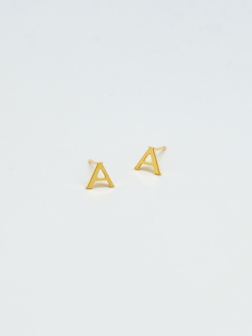 Image number 1 showing, Admiral Row Gold Initial Earrings