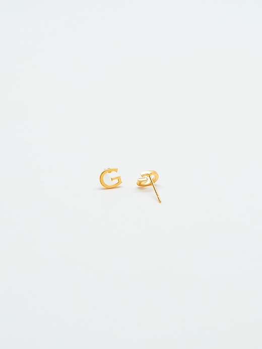 Image number 4 showing, Admiral Row Gold Initial Earrings