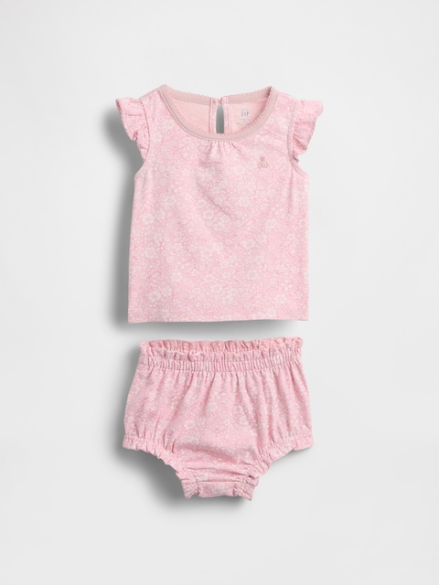 Baby Floral Ruffle Outfit Set