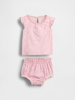 Baby Floral Ruffle Outfit Set