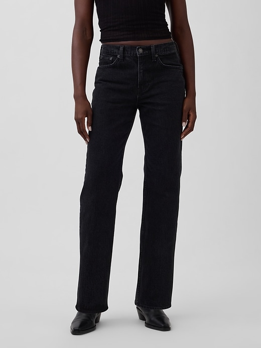 Image number 2 showing, Mid Rise Relaxed Straight Jeans