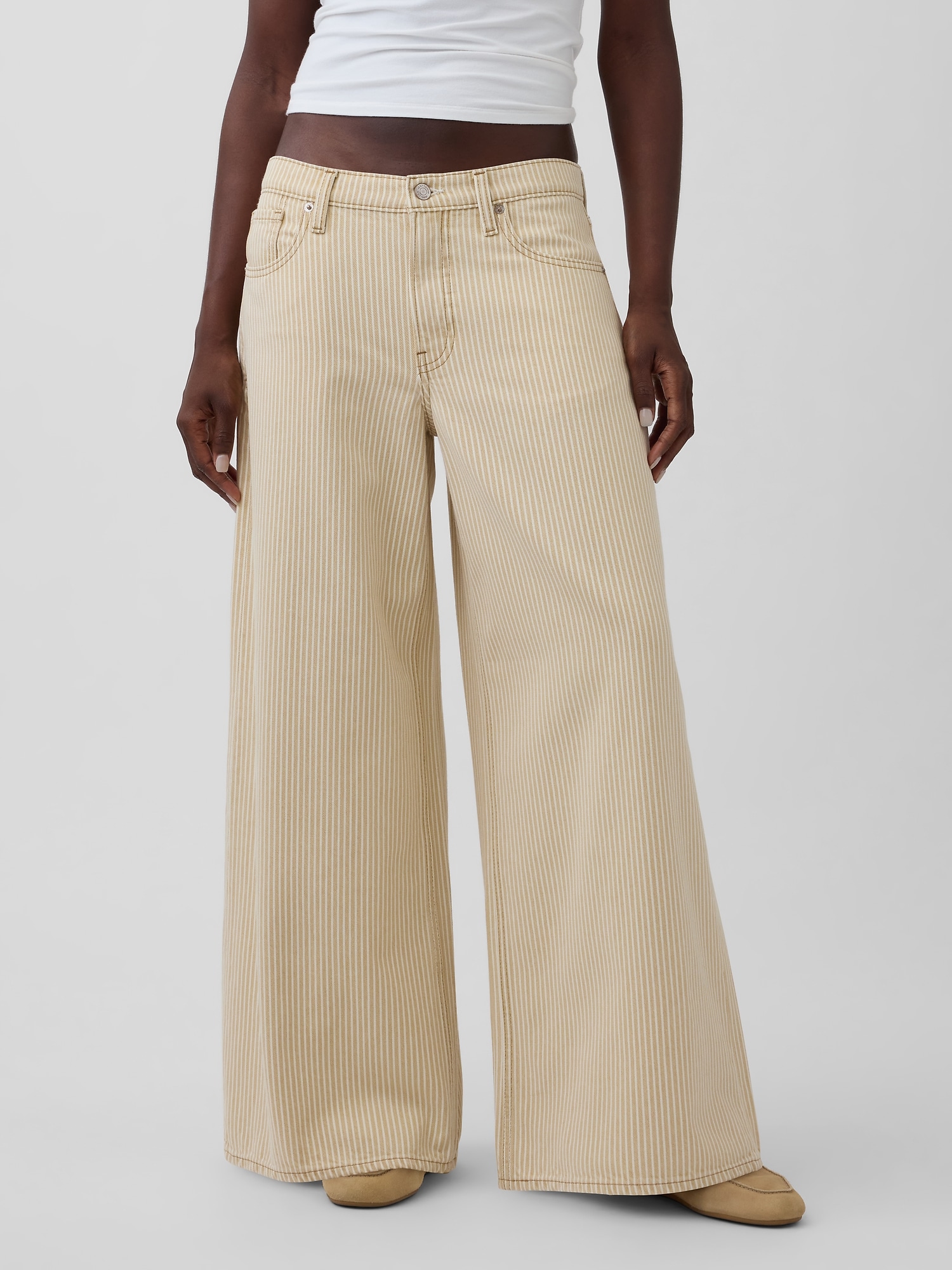 Low Slung Stripe Extra Baggy Jeans