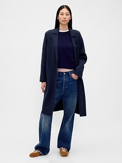 Cotton-Blend Cardigan Coat