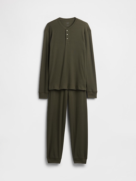 Image number 4 showing, Waffle Henley PJ Set