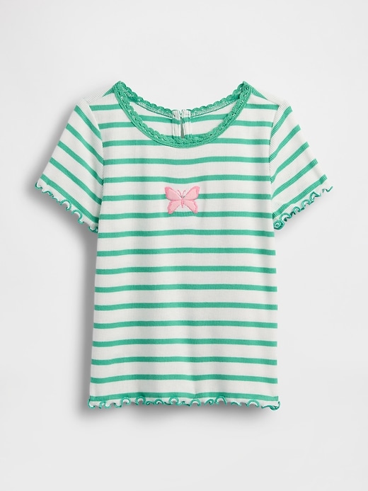Image number 1 showing, Baby & Toddler Embroidered Rib T-Shirt