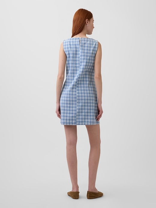 Image number 2 showing, Plaid Denim Mini Shift Dress