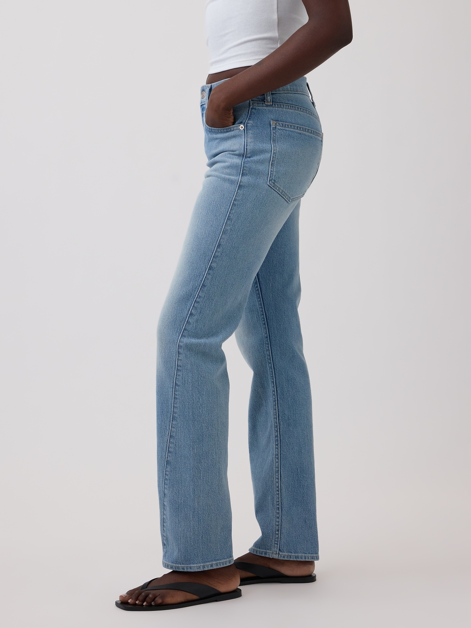High Rise Twisted-Seam '90s Slim Straight Jeans