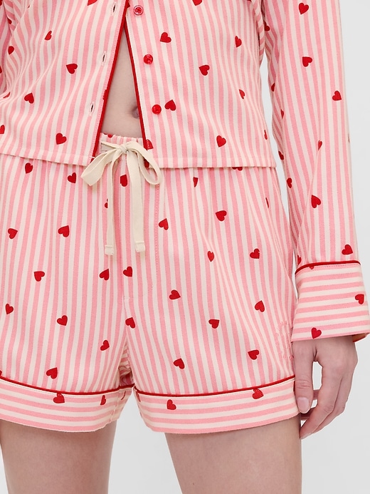 Image number 2 showing, Gap × Summer Fridays Flannel Hearts PJ Boxer Shorts