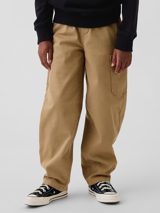 Kids Brushed Cargo Baggy Taper Pants
