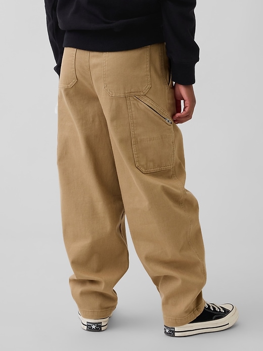 Image number 4 showing, Kids Brushed Cargo Baggy Taper Pants