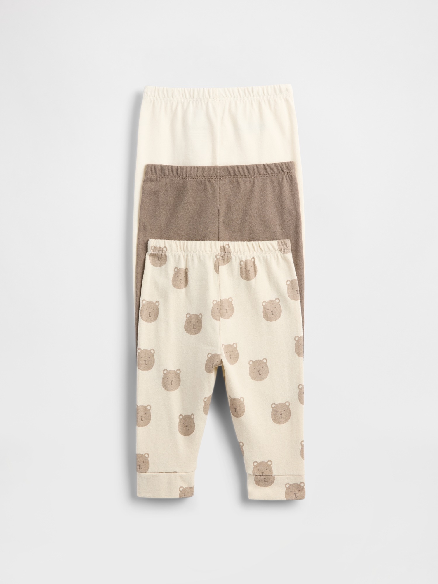 Детские брюки Gap Baby First Favorites Organic Cotton Pull-On Pants (3-Pack) — фото 2