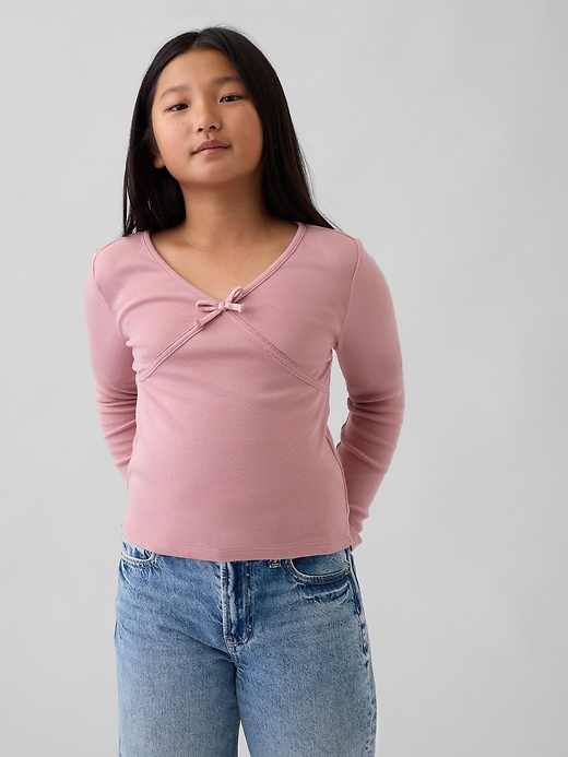 Image number 1 showing, Kids Cross Front Bow T-Shirt