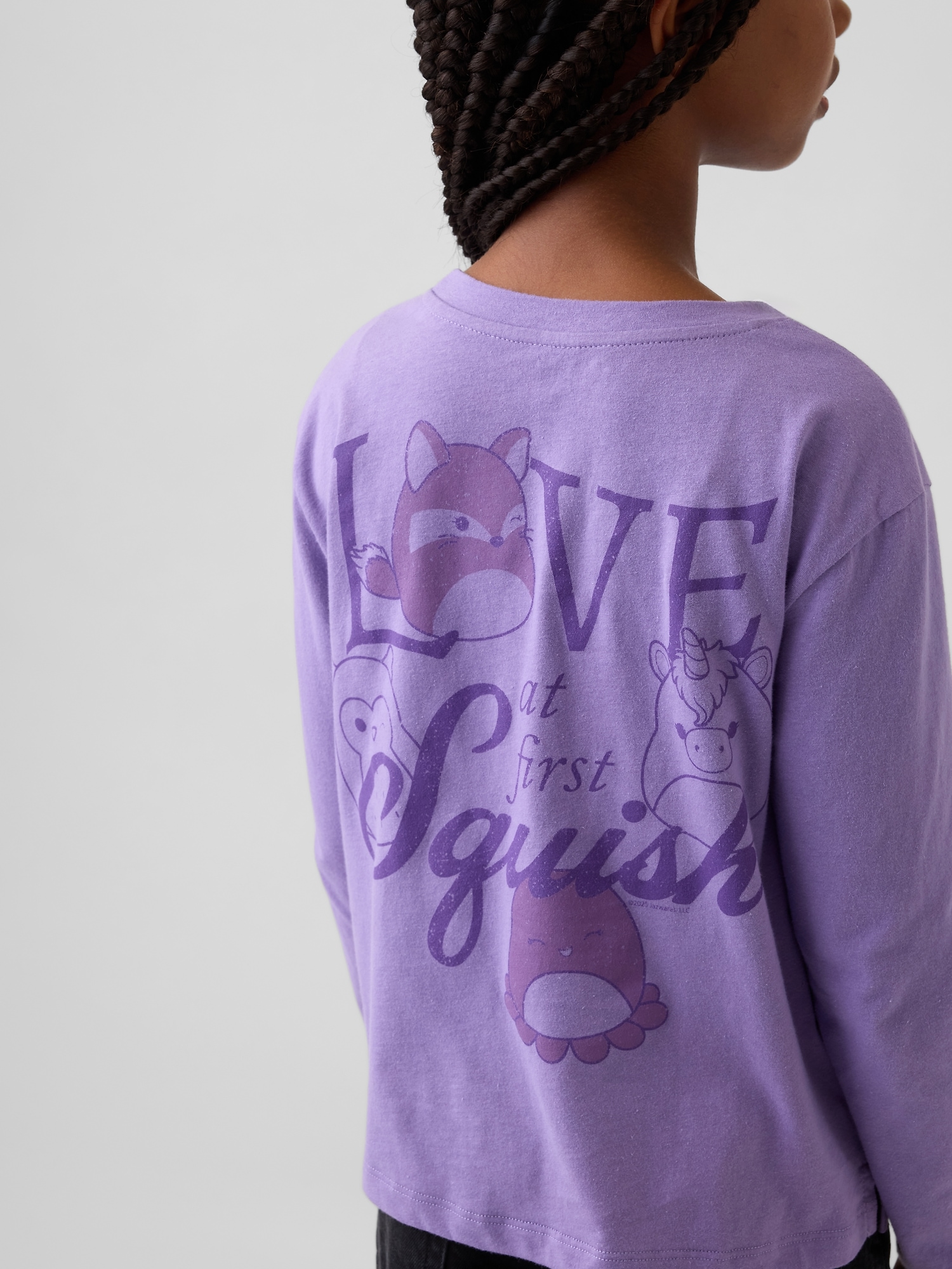 Детская футболка Gap Squishmallow Oversized Graphic, цвет: Лавандовый — фото 3