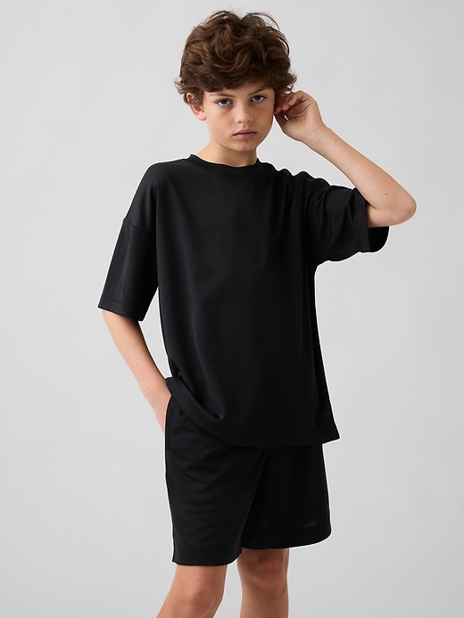 Image number 1 showing, Kids GapFit Tech Recycled Mesh T-Shirt
