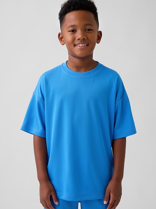 Image number 1 showing, Kids GapFit Tech Recycled Mesh T-Shirt