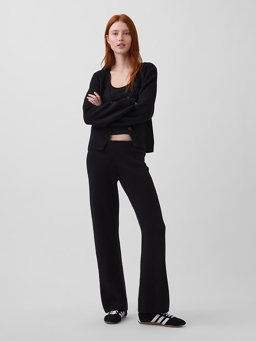 Image number 1 showing, Low Rise Cotton-Blend Boot Sweater Pants